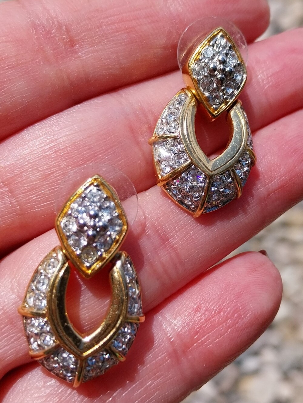 Swarovski Gold-Tone Clear Crystal Drop Earrings